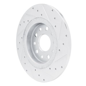 Jeep Grand Cherokee Brake Rotor (1) - Rear Left - R1 Concepts - Drilled & Slotted - Silver - `22-`25